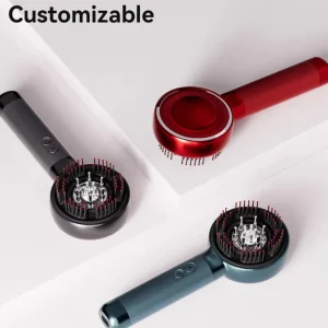 Portable Home Relaxation Multi-Functional Head Massager with Red Hair Treatment Waterproof Vibration Massage Comb Liquid Therapy