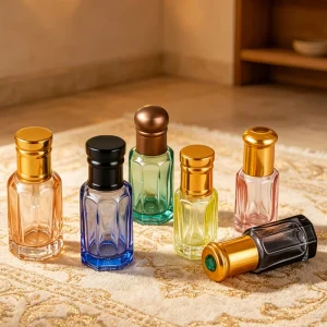 Portable Luxury Travel 3ml 6ml 9ml 12ml Octagonal Glass Oud Oil Essential Oil Roller Bottle for Perfume Attar Serum
