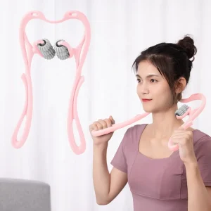 Portable Manual Neck Massager Roller Tool Handheld 6 Wheel Pressure Point Neck Massager