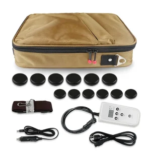Portable Massage Stone Warmer Set Electric Spa Hot Stones Massager Heater Kit Come With 12Pcs Hot Stones