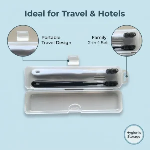 Portable Travel Adult Toothbrush Set with Soft Bristle Hygienic Storage Case Dental Care Kit for Travel