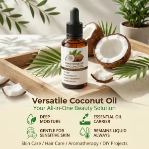 Premium Fractionated Coconut Oil Fresh Odor Food Grade Carrier Oil for Skin and Hair Care
