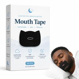 Premium New Sleeping Mouth Tape with Collagen and Hyaluronic Acid OEM Black Cotton Mouth Tape for Sleep Nasal Breathing