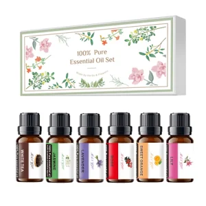Private Label 10ML Organic Essential Oil 6pcs Set in Gift Box for Air Freshener Diffusers Oils 20 Various Fragrance