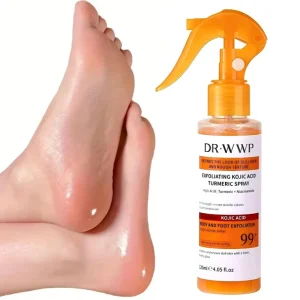 Private Label 120ml Exfoliating & Moisturizing Body Keratin Spray Peel Shot with Kojic Acid Turmeric Mist for Women