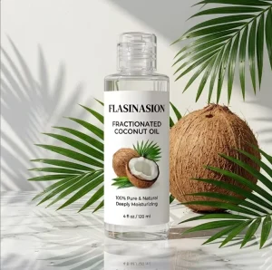 Private Label 120ml Pure Fractionated Coconut Oil for Skin & Hair Care 100% Natural Carrier Oil with Transparent Flip Cap