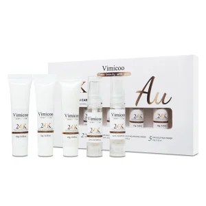 Private Label 24K Gold Skin Care Set Hydrating Anti wrinkle Firming Serum Cream Women Organic Face Travel Size Skincare Gift Kit