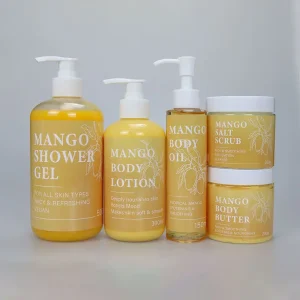 Private Label 5PCS Mango Body Care Set Natural Extract Deep Hydration Water Lock for All Skin Types
