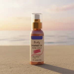 Private Label All Skin Shimmer Oil for Women Full Body Use with Vitamin C Customizable