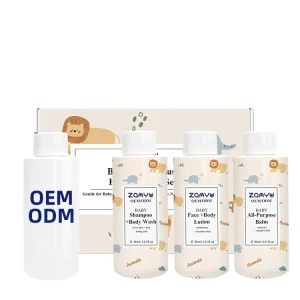Private Label Bath and Body Care Set 95ml*3 Contains Baby Lotion All Purpose Blam Shampoo+Body Wash