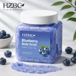 Private Label Blueberry Body Scrub Antioxidant Rich Exfoliating Scrub for Glowing Skin Removes Dead Skin Deep Moisturizing