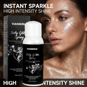 Private Label Body Glitter Spray Shimmer Spray for Hair and Body Long Lasting Festival Makeup Glitter Mist 120ml