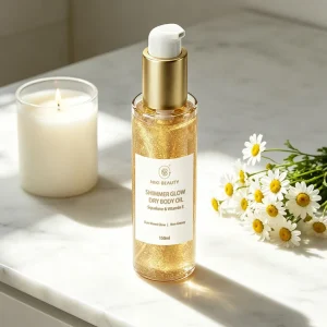 Private Label Body Glow Oil 150ml Fast Absorbing Squalane Formula Shimmering Moisturizing Nourishing Customizable