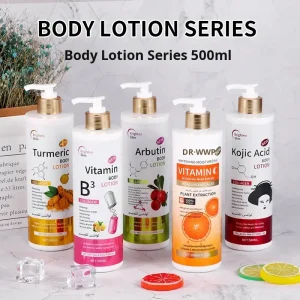 Private Label Body Lotion Set Papaya Avocado Turmeric Collagen Vitamin C Whitening Moisturizing Body Cream Skin Care