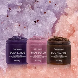 Private Label Body Scrub Whitening Nourishing Exfoliating Skin Lightening Blueberry Lavender Exfoliating Body Scrub