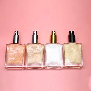 Private Label Body Shimmer Cream Makeup Body Shimmer Oil Liquid Highlighter Brightening Sexy Glow Glitter Highlighter