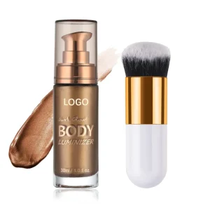 Private Label Body Shimmer Glitter Dry Oil Highlighter Makeup Liquid Illuminator Bronzer Cream Glitter Body Highlights Body Oil
