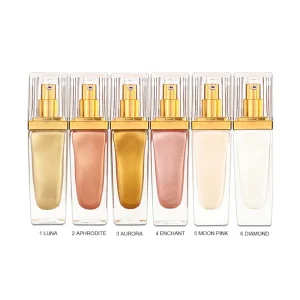 Private Label Body Shimmer Oil Longlasting Natural Brightening Makeup Liquid Highlighter