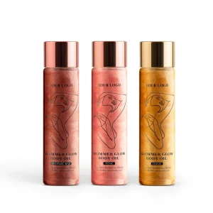 Private Label Bronzer Gold Highlighter Cream Pearl White Glitter Liquid Waterproof Face Body Glow Shimmer Oil