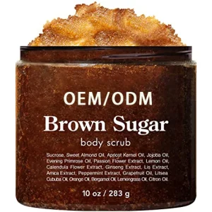 Private Label Brown Sugar Scrub OEM ODM Custom Brand Exfoliating Brightening Smoothing Almond Oil Face Body Scrub