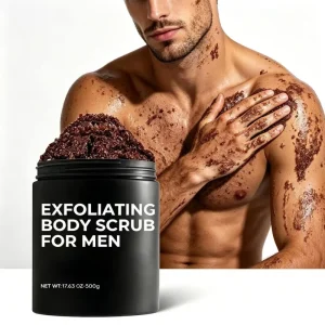 Private Label Charcoal Coffee Sea Salt Men Body Scrub Custom Logo Oil Control Dead Skin Remover Exfoliating Shower Scrub