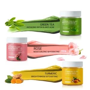 Private Label Custom Anti wrinkle Turmeric Clay Whitening Turmeric Clay Skin Care Set