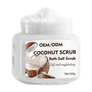 Private Label Custom Coconut Scrub Body Bath Salt Vitamin C Salicylic Acid Exfoliating Moisturizing OEM Manufacturer Processing