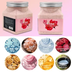 Private Label Customized Organic Skin Exfoliating Body Scrub Manufacturer Rose Face and Body Scrub