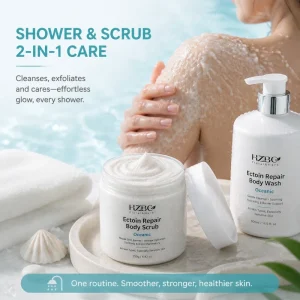 Private Label Ectoin Body Scrub Plant Based Eco Friendly Packaging Barrier Repair for Sensitive Skin