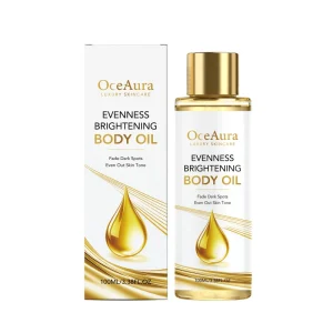 Private Label Essential Body Oil Moisturizing Brightening Firming Nourishing Body Oil Vitamins Aloe Vera Dry Body Shimmer Oil