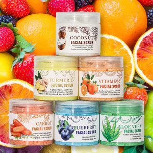 Private Label Facial Scrub Custom Logo Natural Exfoliating Whitening ODM Fruit Sugar Body Face Scrubs