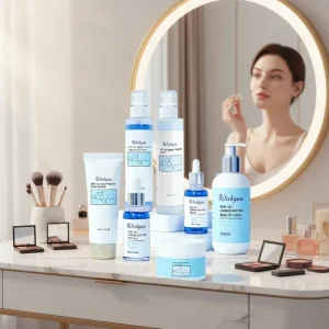 Private Label GHK CU & Hyaluronic Acid Anti Aging Facial & Body Care Set with Toner Cream Serum for Face & Body