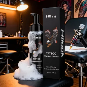 Private Label Healing Soothing Hydrating Organic Ingredients Foam Texture Tattoo Cleansing Mousse for Daily Care