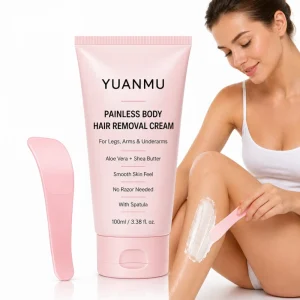 Private Label Herbal Fast Acting Smoothing Nourishing Sensitive Painless Depilatory Hair Removal Cream for Women Legs Arms