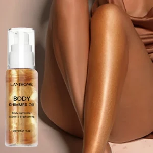 Private Label Highlighter Makeup Glitter Body Lightening Vitamin E Body Oil Fragrance Body Shimmer Oil