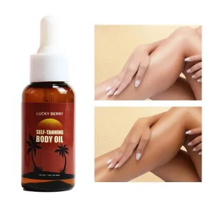 Private Label Hydrating Moisturizing Long Lasting SPF Sunscreen Body Face Shimmer Self Tanning Oil Drop Vegan Cruelty Free