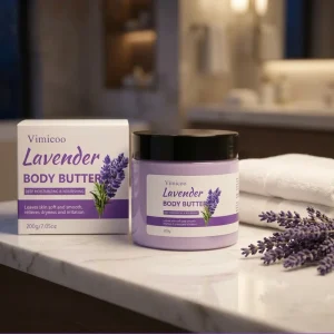 Private Label Lavender Body Butter Whitening Moisturizing Smooth Gel Oil Skin Care Organic Vegan Body Cream Lotion for Women