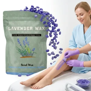 Private Label Lavender Scented Hard Wax Beans 1kg Painless Aromatherapy Depilatory Wax for Sensitive Skin Salon Use