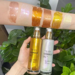 Private Label Liquid Vegan Body Shimmer Highlighter Oil with Glitter 100ml