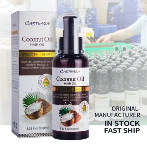 Private Label Long Lasting Fragrance Smooth Shiny Coconut Hair Essential Oil