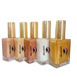 Private Label Luxury Glitter Liquid Body Face Highlighter Waterproof Organic Body Shimmer Oil Customizable Luxury Body Glitter