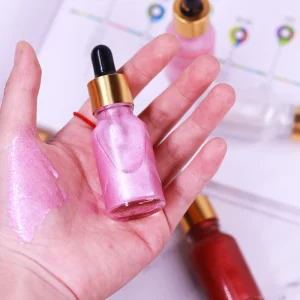 Private Label Makeup Vegan Body Glitter Highlighter Liquid Bronzer Body Glow Oil Body Shimmer