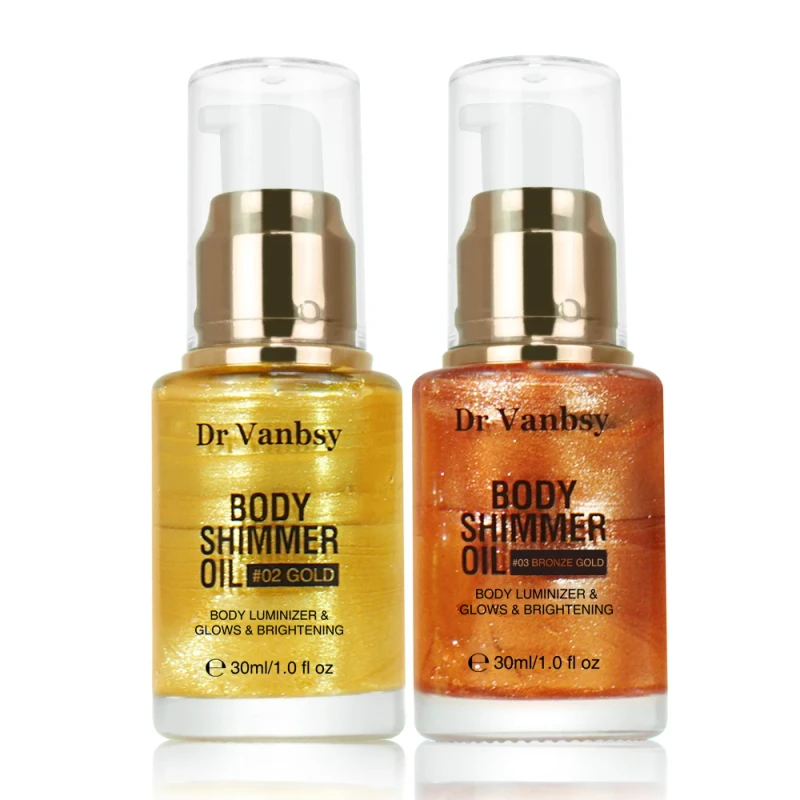 Private Label Moisturizing Body Shimmering Oil Body Glow Shimmer Oil Natural Organic Body Oil
