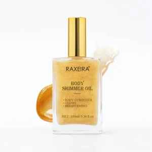 Private Label Natural Dry Shiny Particles Long Lasting Vegan Body Oil Golden Bronze Tan Glow Shimmer