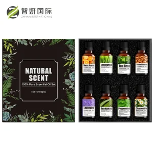 Private Label Natural Essencial Oil Pure Aromatherapy Lavender Peppermint Massage Essential Oil Set