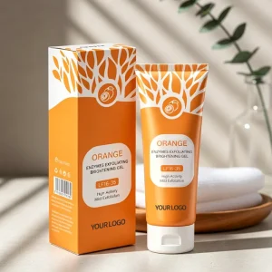 Private Label OEM Exfoliating Body Wash Gently Moisturizing Body Scrub Orange Enzyme Exfoliating Brightening Shower Gel