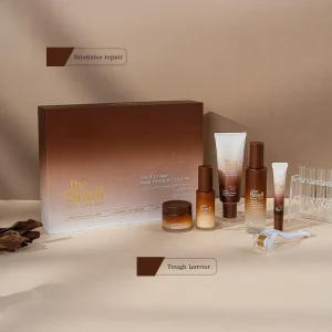 Private Label OEM Korean Snail Skin Care Set for Body Vitamin C Glass Skin Glow Intensive Repairing Mucin Essence Moisturizing