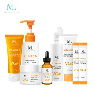 Private Label OEM ODM Cosmetics Skin Care Serum Face Cream Body Lotion Whitening Vitamin C Skin Care Set