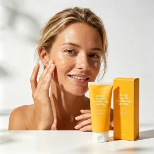 Private Label Orange Enzyme Exfoliating Gel 100g Gel Facial Cleanser Rub off Scrub Facial Scrub Dead Skin Remover Cream
