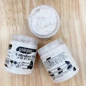 Private Label Organic Australian Milk Whitening Scrub Cream Natural Moisturizing Face Body Exfoliator Nourishing Skincare Shea
